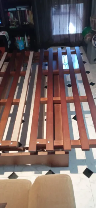 Sofá Cama Naranja y Marrón