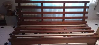 Sofá Cama Naranja y Marrón