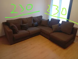 Sofá modular marrón tela