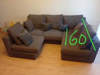 Sofá modular marrón tela