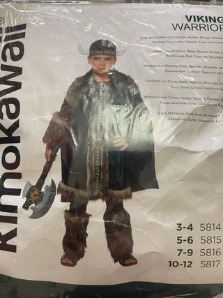 Disfraz Vikingo Guerrero Infantil talla 7:9