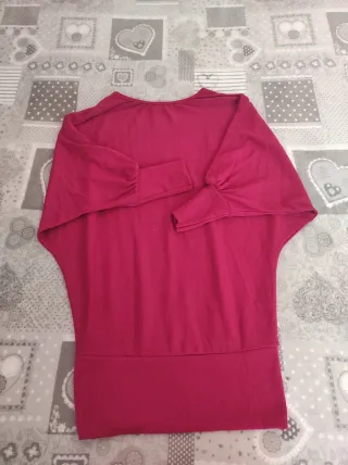 Maglia donna maniche pipistrello rosa taglia unica