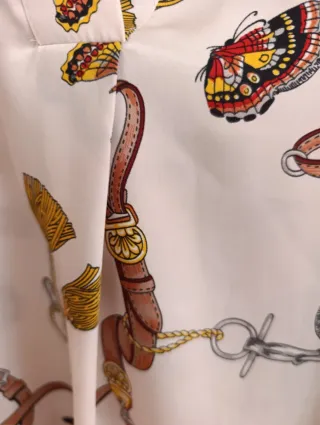 Camisa Zara Mujer Estampado Mariposas y Cadenas