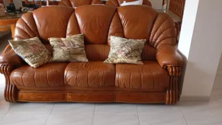 Sofá 3 plazas y 2 sillones de piel