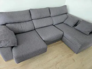 Sofá Chaise Longue Kibuc Gris 260x160