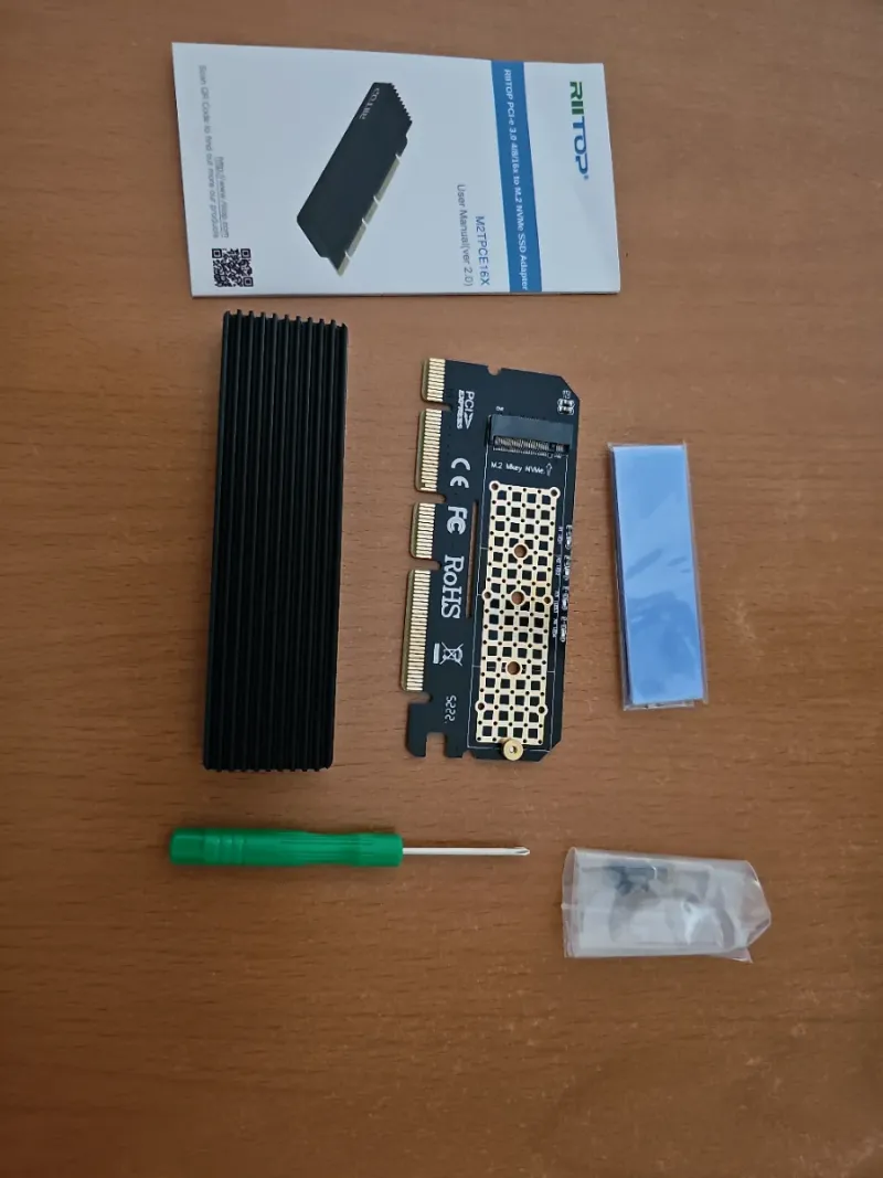 Adaptador SSD M.2 NVMe a PCI-e RIITOP