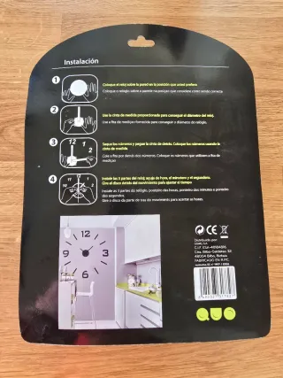 Reloj de pared adhesivo 3D