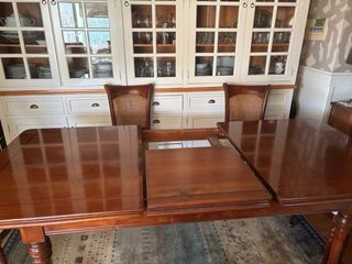 Mesa extensible comedor + 6 sillas madera