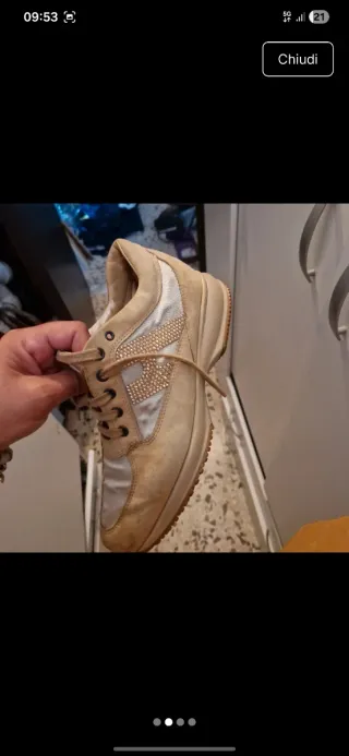 Hogan donna beige/silver sneakers