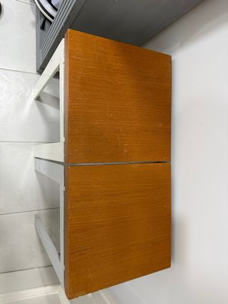 Banqueta madera y hierro blanco 15€ cada una