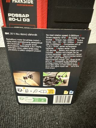 Atornillador de impacto Parkside 20V