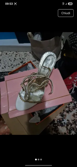 Sandali Rodo donna oro e bianchi