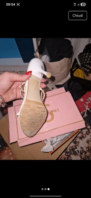 Sandali Rodo donna oro e bianchi