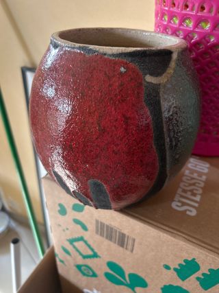 Vaso Ceramica Rosso Nero