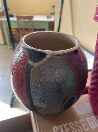 Vaso Ceramica Rosso Nero