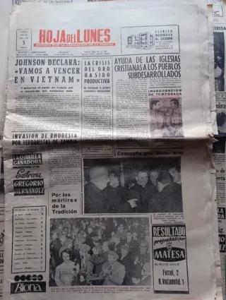 Periódicos antiguos La Hoja del Lunes