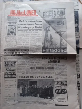 Periódicos antiguos La Hoja del Lunes