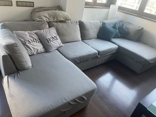 Sofá chaise longue cama gris con canape