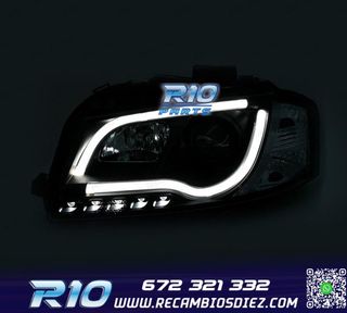 FAROS AUDI A3 8P LUZ DIURNA TUBE LIGHT FONDO NEGRO