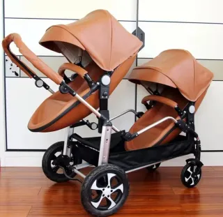 Cochecito Gemelar Premium Marrón