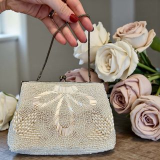 Borsa cerimonia perla antica clutch 50s
