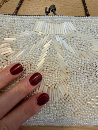 Borsa cerimonia perla antica clutch 50s