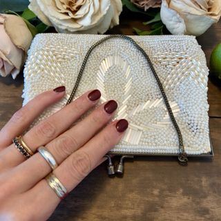 Borsa cerimonia perla antica clutch 50s