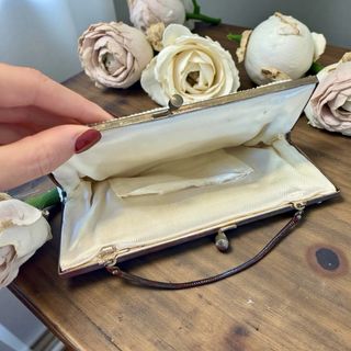 Borsa cerimonia perla antica clutch 50s