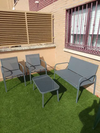 Conjunto terraza: sofá, 2 sillones y mesa