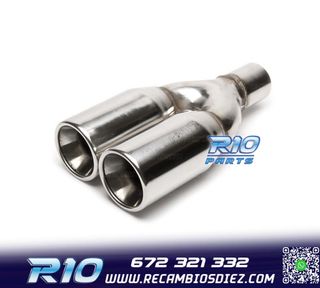 COLA ESCAPE DOBLE REDONDA GRANDE ACERO INOX