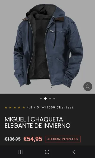 Chaqueta entretiempo azul y marrón
