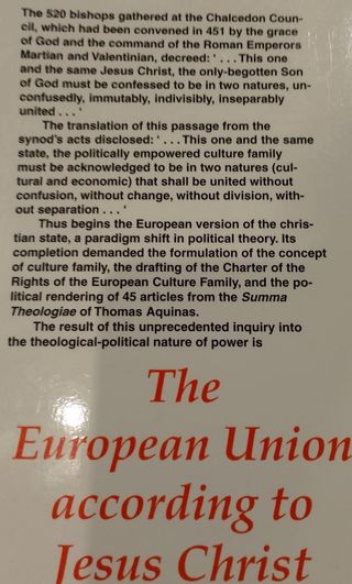 The European Union according to Jesus Christ