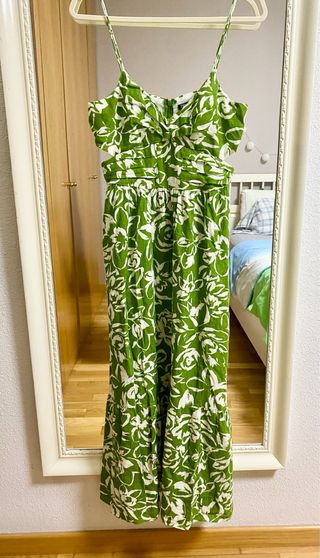 Vestido Zara verde estampado floral