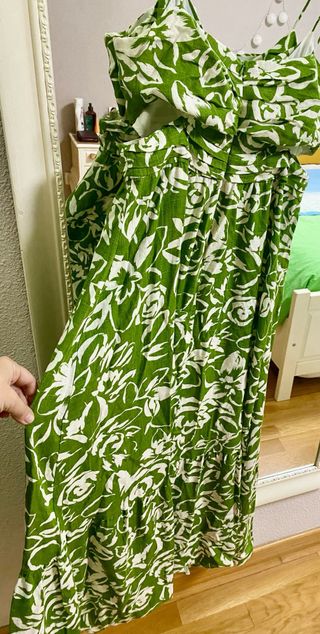 Vestido Zara verde estampado floral