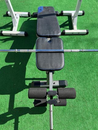 Banco de musculación con barra +16kg en discos