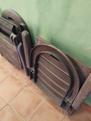 2 Tumbonas de PVC plegable wengue