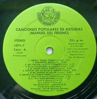 Canciones Populares de Asturias - LP, 1980