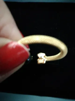 Anillo Tous Plata 925 Negro y Dorado