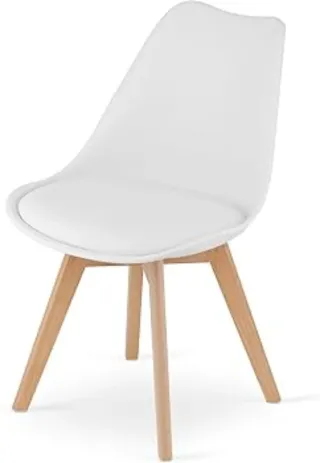 Silla moderna blanca y madera