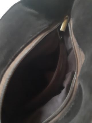 Bolso terciopelo marrón oscuro lentejuelas flores