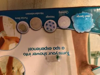 Spin Spa Set Masaje Ducha Azul/Blanco