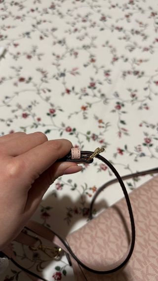 Bolsa Michael Kors bege e rosa