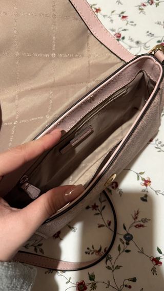 Bolsa Michael Kors bege e rosa