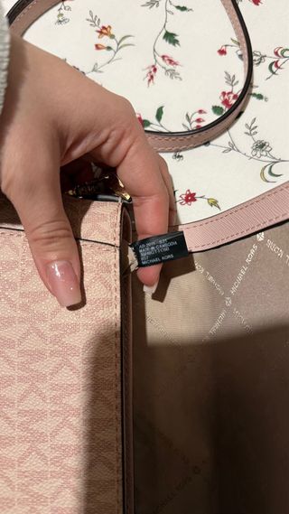 Bolsa Michael Kors bege e rosa