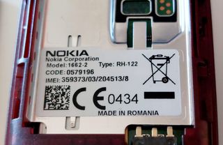 Nokia 1662-2 RH-122 Cellulare Vintage Nero