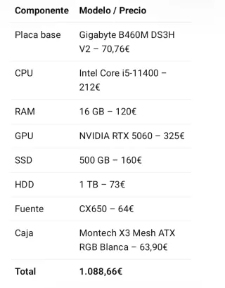 PC Gaming RTX 5060 i5-11400