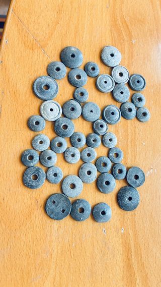 Botones militares de plomo, antiguos