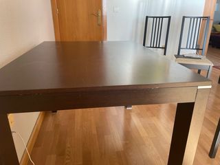 Mesa de comedor extensible wengué