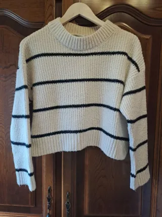 Jersey Stradivarius rayas blanco y negro