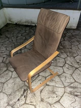 Hamaca marrón tela y madera